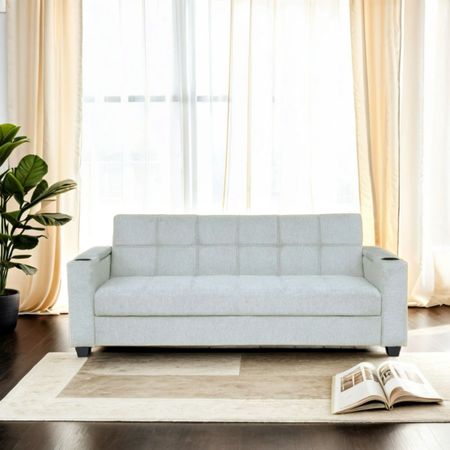 Futon Rox Con Almacenamiento Y Posavasos Gris