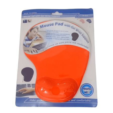 Pad Mouse Con Almohadilla Muñequera De Gel Naranja