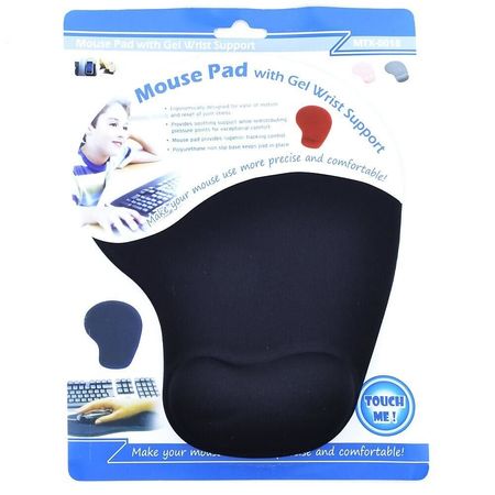 Pad Mouse Con Almohadilla Muñequera De Gel Negro