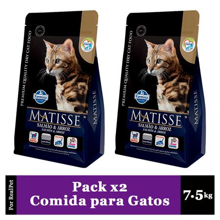 Pack x2 Comida de Gato Adulto Matisse Salmón y Arroz 7.5 kg