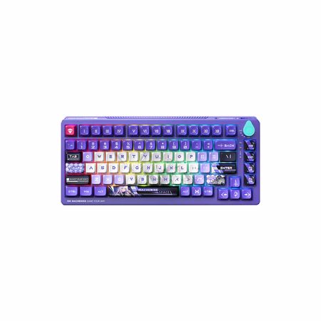 Teclado Gamer Machenike K600T B82 Tri-Mode Rgb Purple Linear Switch Purple/Green