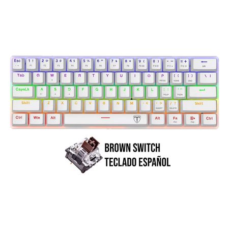 Teclado T-Dagger ARENA Rainbow T-TGK321W-BR WHITE BROWN SWITCH