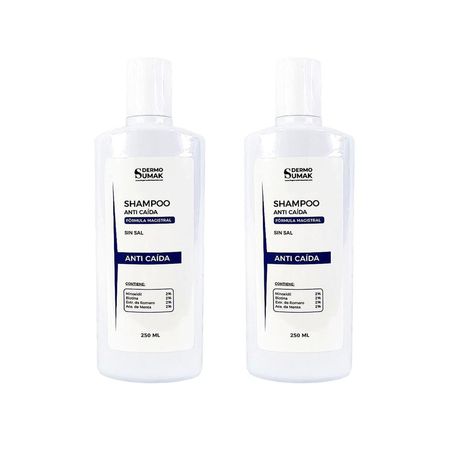 Shampoo Sin Sal Derma Prex Anticaida 250ml 2 Unidades