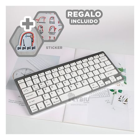 Kit 2 en 1 para Computadora en Color Blanco Y+Stickers