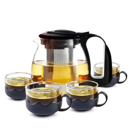 Set de Jarra Tetera Infusor filtrante de 800 ml + 4 tazas