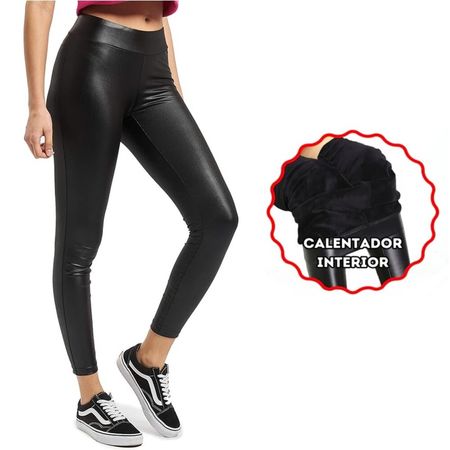 Pantalon Calentador Tipo Encuerado Negro - L/XL