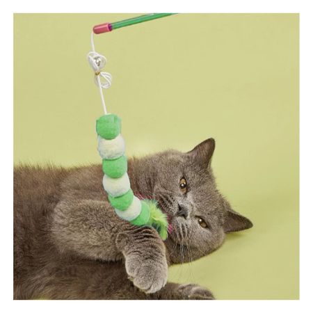 Varita para Gatos con Diseño de Bolitas en Color Verde