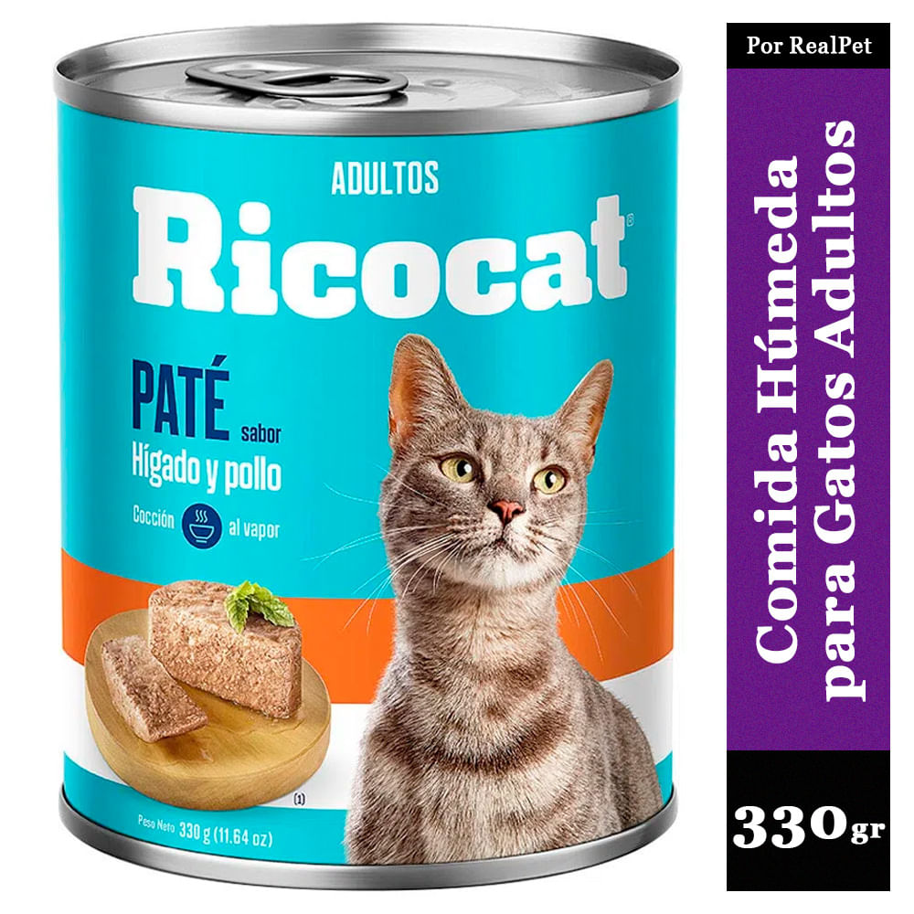 Paté para Gatos Adultos Ricocat Hígado y Pollo 330gr
