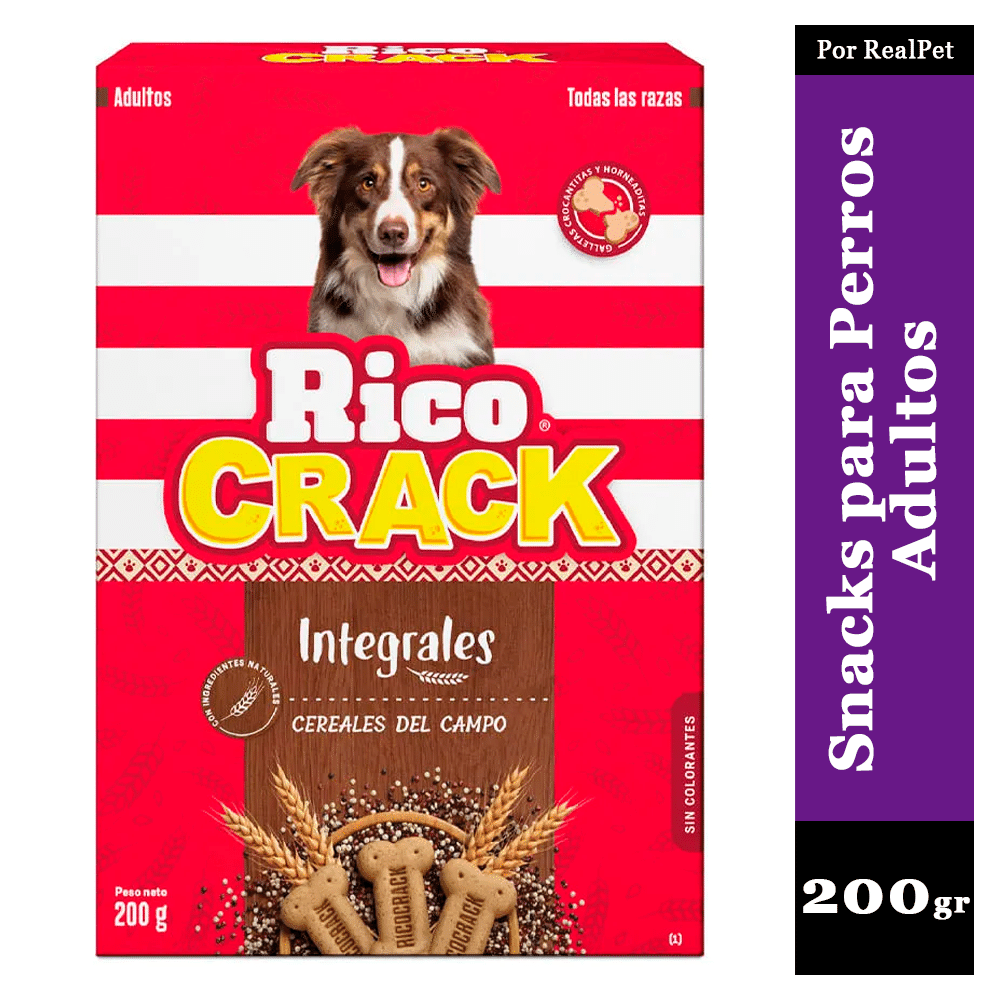 Snack para Perros Adultos Ricocrack Integrales 200 gr