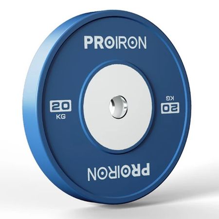 Par de Discos Olímpicos Calibrados para Powerlifting de Caucho PROIRON de 20KG - Azul