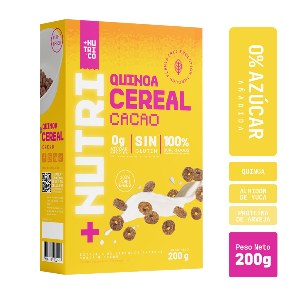 Cereal de Quinua Cacao +NUTRI Co Caja 200g