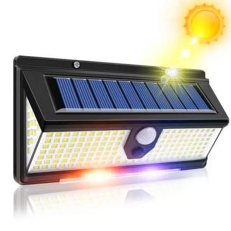 Lámpara Solar con Sensor 190 Led brillantes Luces Rojas y Azul Lámpara Solar con Sensor 190 Led/CL-S190