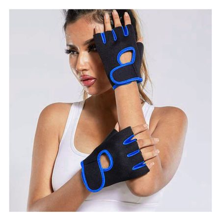 Guantes Comodos para Ejercitarse de Color Azul Y+Stickers