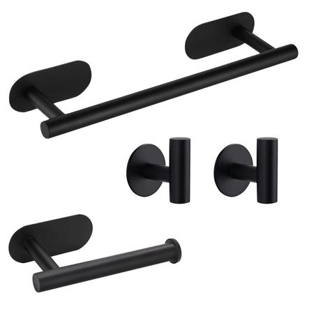 Set de Accesorios Black Para Baño Con Autoadhesivos HogarMás