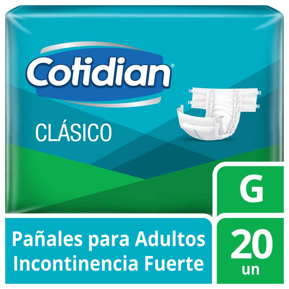 Pañales COTIDIAN Protección Adulta Talla G Paquete 20un