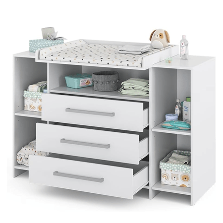 Comoda Cambiador de Bebe Premium Armado Mateo Blanco Muebles Bonno