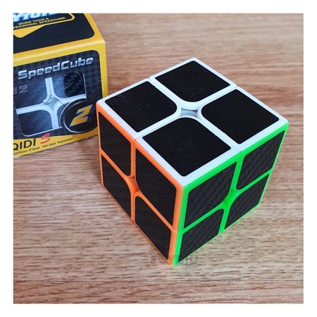 Cubo Magico Cuadrado 2x2 de Tono Negro Borde Multicolor