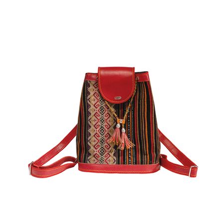 Cartera-Mochila beWorthy Roja con Telar