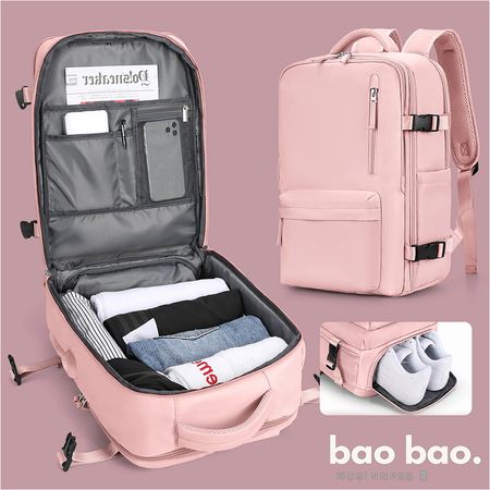 Mochila Grande Expandible Viajera para Cabina de Avión Viral TIKTOK- Rosa