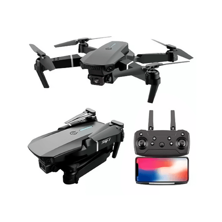 Drone Portátil Con Doble Camara E88 y WIFI Color Negro