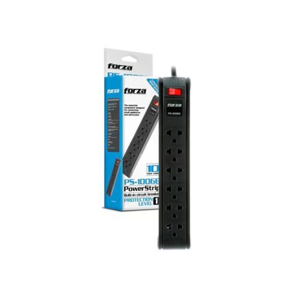 Supresor de Pico Forza Power Strip de  6 tomas  y 3m de cable