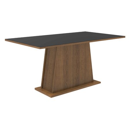 Mesa de Comedor Rectangular 6 Puestos 5364 Marrón/Negro