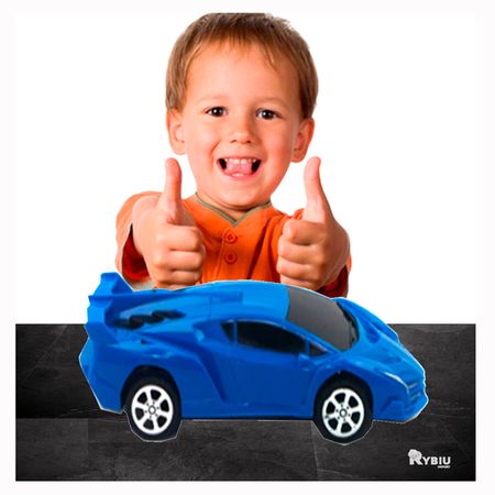 Carro Miniatura de Plastico en Azul Y+Post-it adhesivos