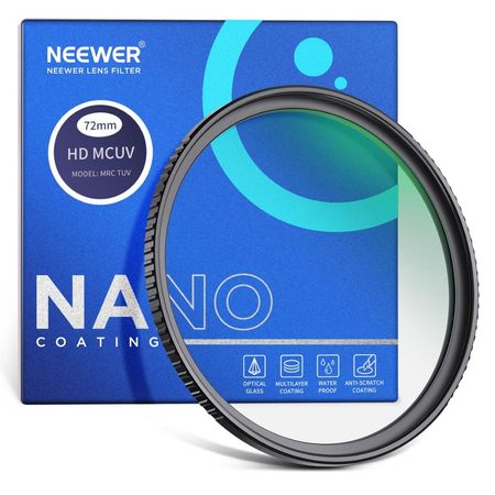 NEEWER Filtro UV De 72mm Protección UV Ultradelgada Filtro De Lente De Cámara De 72mm Tamaño