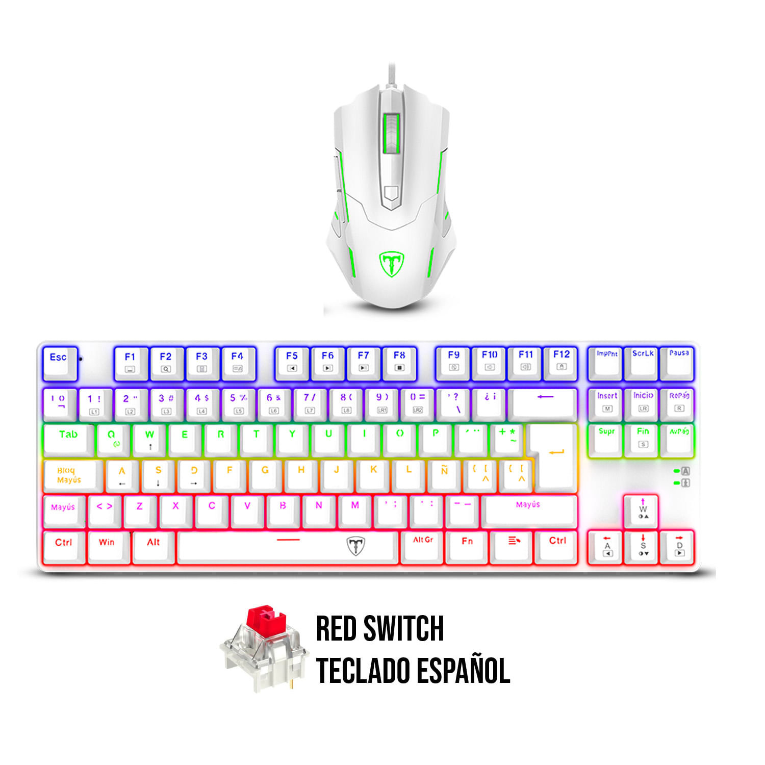 Kit T-Dagger Teclado ADVANCE FORCE TGK313 + Mouse TGM206 T-TGS005W-RD-SP WHITE
