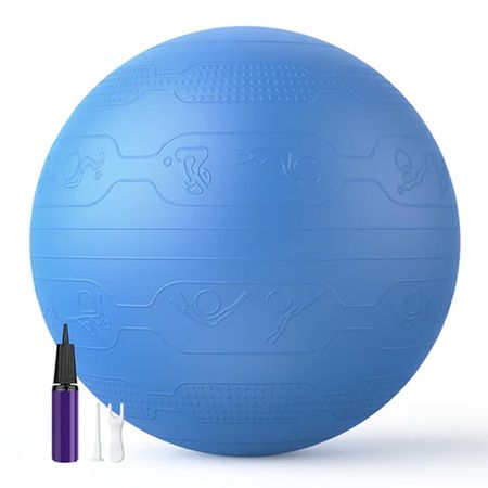 Pelota de Yoga de 65cm con Ilustraciones - Azul