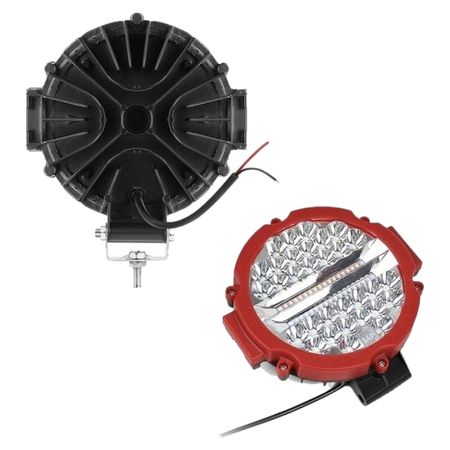 Faros Neblineros Led ( Blanco ) 7 Pulgadas   Carcasa Roja