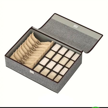 Caja de Almacenamiento para Ropa Interior con Tapa Gris