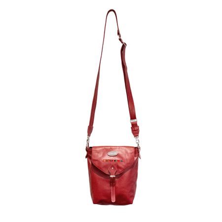 Cartera Tipo Morral beWorthy de Cuero Rojo