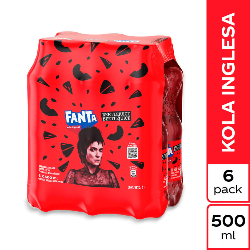 Gaseosa FANTA Kola Inglesa Botella 500ml Paquete 6un