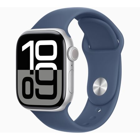 Apple Watch Series 10 Aluminio (GPS + Celular) 42 mm SM - Plata Sport Band Azul