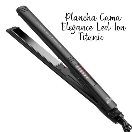 Plancha Alisadora Gama Elegance Led Ion Titanio + Bolso Termico