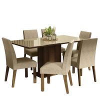 Juego de Comedor Alexis con 6 Sillas MarrónCremaImperial