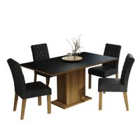 Juego de Comedor Cindy con 4 Sillas Marrón/Negro/Oxford