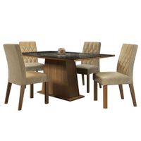 Juego de Comedor Aryeli con 4 Sillas Marrón/Negro/Imperial