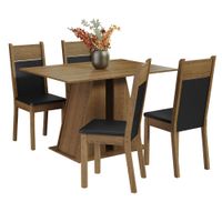 Juego de Comedor Angel con 4 Sillas Marrón/Negro