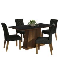 Juego de Comedor Ashley con 4 Sillas Marrón/Negro/Oxford