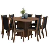 Juego de Comedor Marisa con 8 Sillas Marrón/Negro