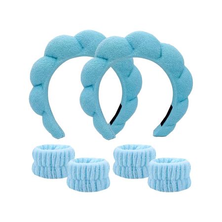 Diadema de Baño + Pulseras de Muñeca Celeste 2 Unidades