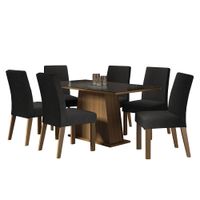 Juego de Comedor Patricia con 6 Sillas Marrón/Negro/Oxford