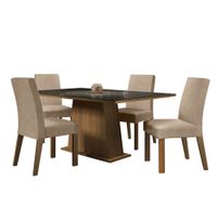 Juego de Comedor Sabrina con 4 Sillas Marrón/Negro/Imperial
