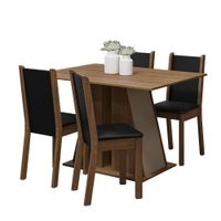 Juego de Comedor con Sophie 4 Sillas Marrón/Crema/Negro