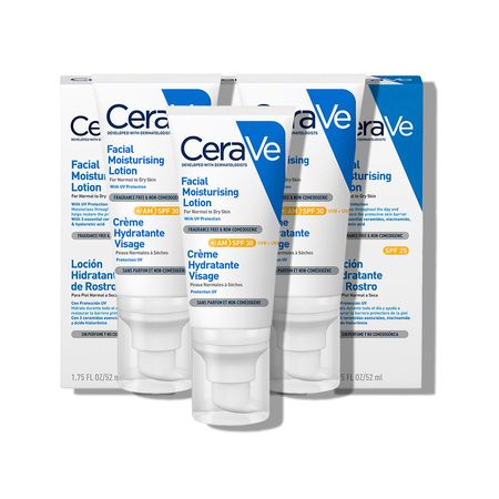 Crema Hidratante Cerave Facial SPF 30 AM 52ml 3 Unidades