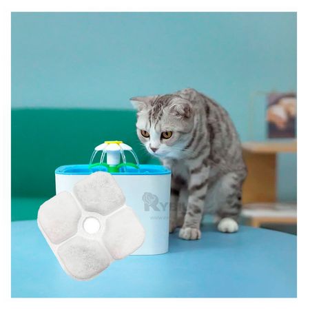 Set de Dos Filtros para Fuente de Agua de Mascota Blanco