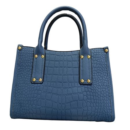 Bolso Cartera De Mano Morral Mujer De Cuero Pu Color Acero