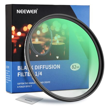 NEEWER 82mm Black Diffusion 1/4 Filtro Difusión Negro Cámara Para Video Vlog